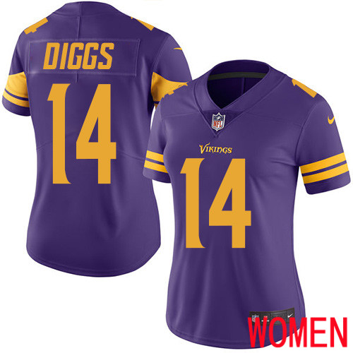 Minnesota Vikings #14 Limited Stefon Diggs Purple Nike NFL Women Jersey Rush Vapor Untouchable->youth nfl jersey->Youth Jersey